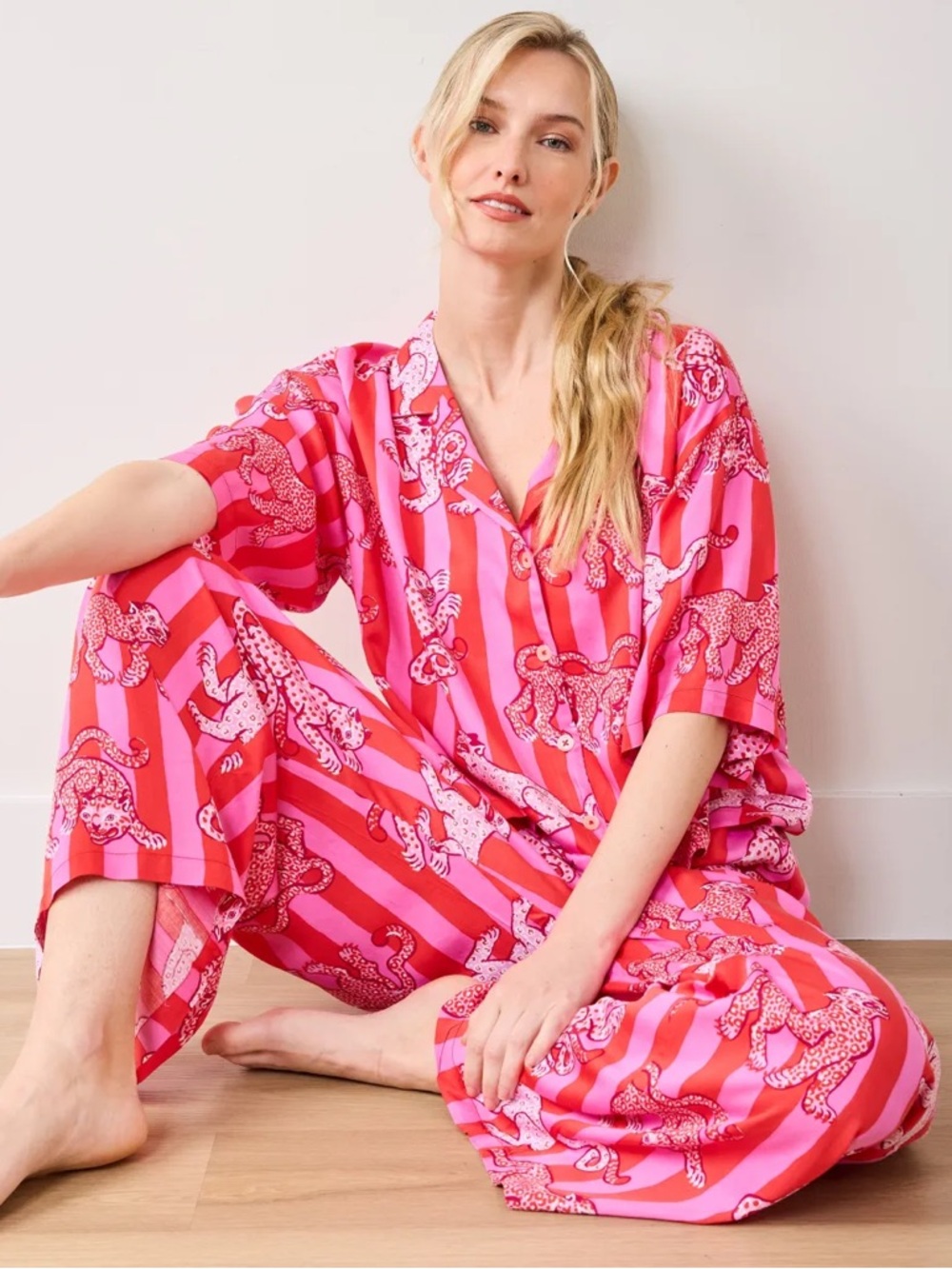 Printfresh Wildest Dreams Striped Leopard Pajama … - image 1